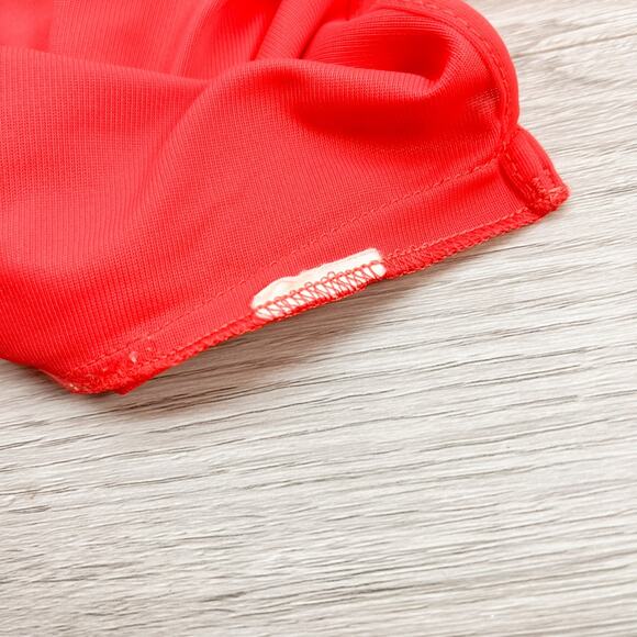 Vintage Shadowline Nylon Nightgown M Medium Red Sleeveless Silky Lace Sweep - Picture 16 of 16